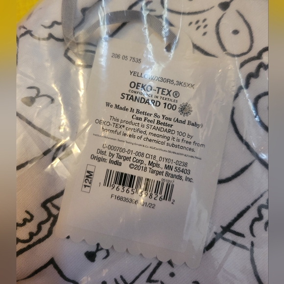 Cloud Island Baby Short Sleeve Bodysuits Yellow Multi (4 Pack) NWT SIZE 12M - Picture 5 of 6